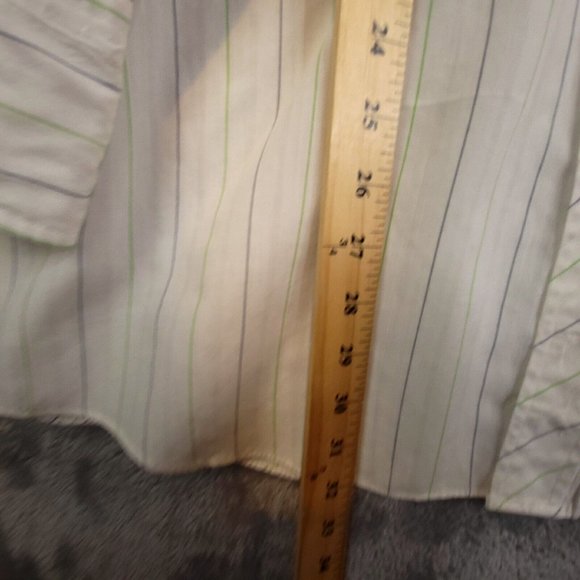 Ranchwear Mens Shirt Button Up Long Sleeve Chest Pockets Stiped Ivory 16.5 33 - Picture 4 of 13